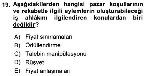İşletme İlkeleri 2021-2022 Ara Sınav - 19. soru