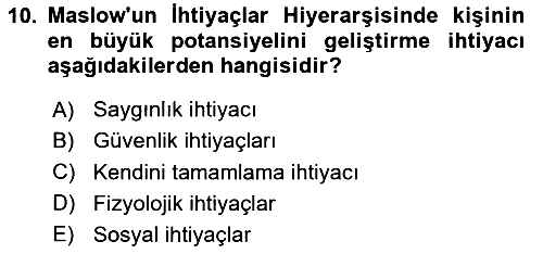 İşletme İlkeleri 2025-2026 Ara Sınav - 10. soru