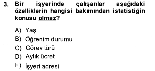 İstatistik 2013-2014 Ara Sınav - 3. soru