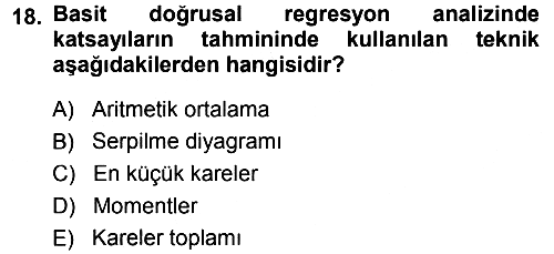 İstatistik 2013-2014 Dönem Sonu Sınavı - 18. soru