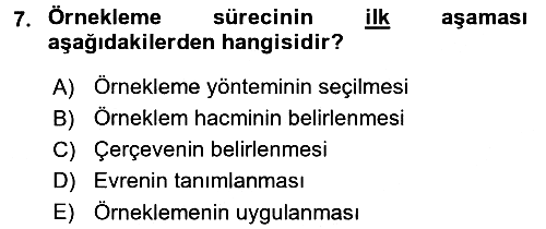 İstatistik 2016-2017 Dönem Sonu Sınavı - 7. soru