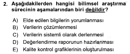 İstatistik 2020-2021 Yaz Okulu Sınavı - 2. soru