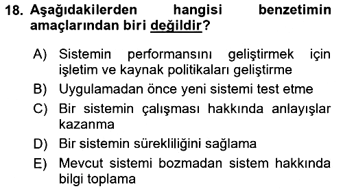 Karar Modelleri 2021-2022 Dönem Sonu Sınavı - 18. soru