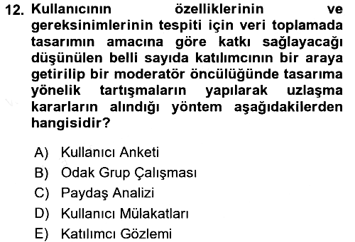 Kullanıcı Deneyimi 2018-2019 Ara Sınav - 12. soru