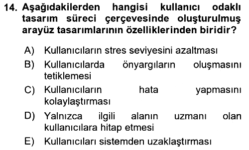 Kullanıcı Deneyimi 2018-2019 Dönem Sonu Sınavı - 14. soru