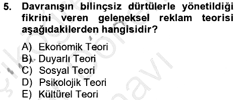 Marka ve Yönetimi 2012-2013 Dönem Sonu Sınavı - 5. soru