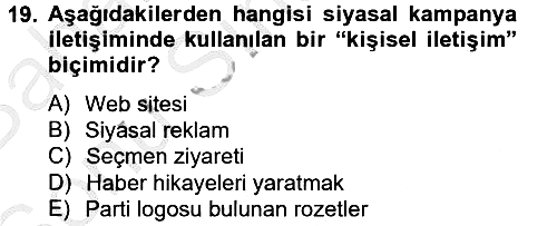 Marka ve Yönetimi 2012-2013 Dönem Sonu Sınavı - 19. soru