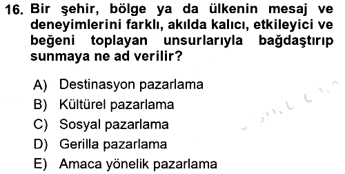 Marka ve Yönetimi 2016-2017 Dönem Sonu Sınavı - 16. soru