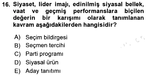 Marka ve Yönetimi 2023-2024 Dönem Sonu Sınavı - 16. soru