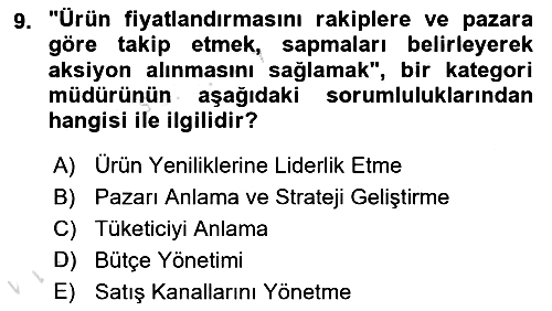 Marka ve Yönetimi 2023-2024 Yaz Okulu Sınavı - 9. soru
