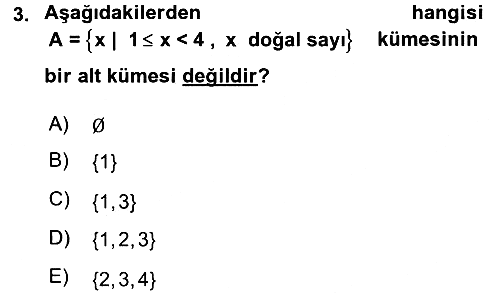 Matematik 1 2017-2018 3 Ders Sınavı - 3. soru