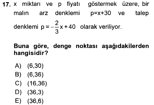 Matematik 1 2017-2018 3 Ders Sınavı - 17. soru