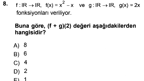 Matematik 1 2012-2013 Ara Sınav - 8. soru