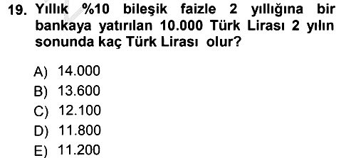 Matematik 1 2012-2013 Ara Sınav - 19. soru