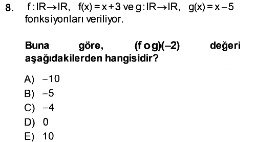Matematik 1 2013-2014 Ara Sınav - 8. soru