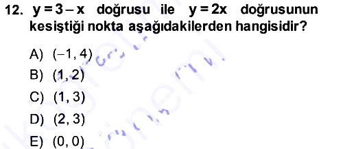 Matematik 1 2013-2014 Ara Sınav - 12. soru