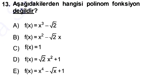 Matematik 1 2013-2014 Ara Sınav - 13. soru