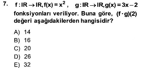 Matematik 1 2014-2015 Ara Sınav - 7. soru