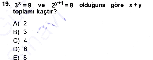 Matematik 1 2014-2015 Ara Sınav - 19. soru