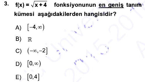 Matematik 1 2015-2016 Ara Sınav - 3. soru