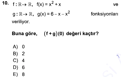 Matematik 1 2015-2016 Ara Sınav - 10. soru