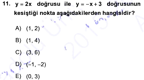 Matematik 1 2015-2016 Ara Sınav - 11. soru