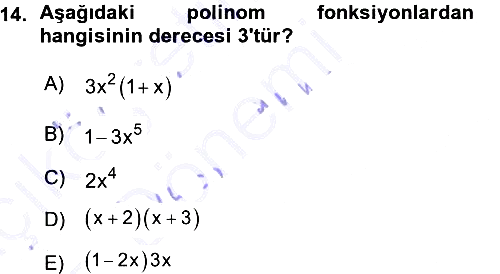 Matematik 1 2015-2016 Ara Sınav - 14. soru