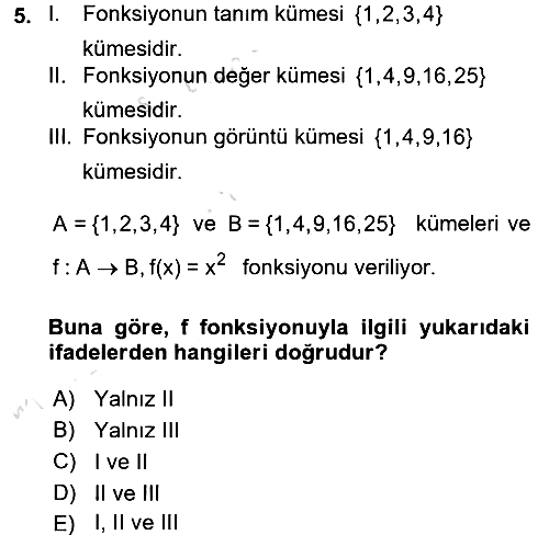 Matematik 1 2016-2017 Ara Sınav - 5. soru