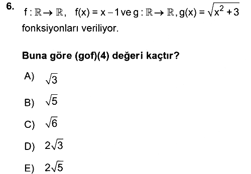 Matematik 1 2016-2017 Ara Sınav - 6. soru