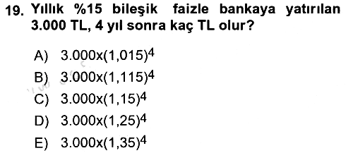 Matematik 1 2016-2017 Ara Sınav - 19. soru