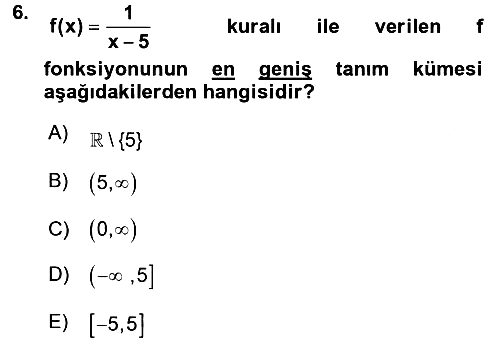 Matematik 1 2017-2018 Ara Sınav - 6. soru