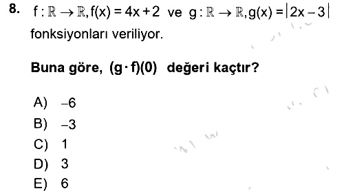 Matematik 1 2017-2018 Ara Sınav - 8. soru