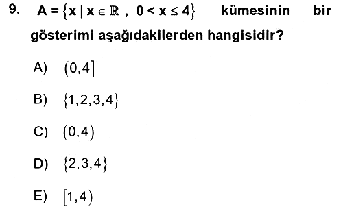 Matematik 1 2017-2018 Ara Sınav - 9. soru