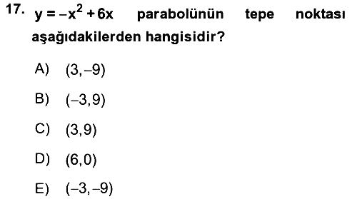 Matematik 1 2017-2018 Ara Sınav - 17. soru