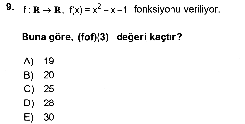 Matematik 1 2018-2019 Ara Sınav - 9. soru