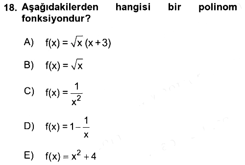 Matematik 1 2018-2019 Ara Sınav - 18. soru