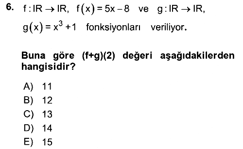 Matematik 1 2023-2024 Ara Sınav - 6. soru