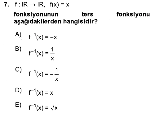 Matematik 1 2023-2024 Ara Sınav - 7. soru