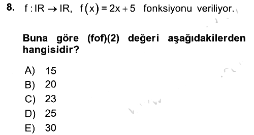 Matematik 1 2023-2024 Ara Sınav - 8. soru