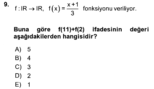 Matematik 1 2023-2024 Ara Sınav - 9. soru