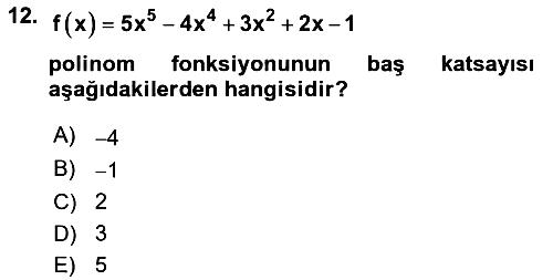 Matematik 1 2023-2024 Ara Sınav - 12. soru