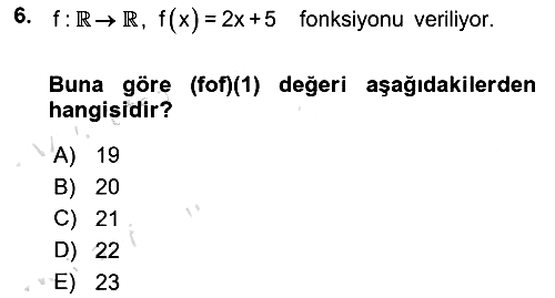 Matematik 1 2024-2025 Ara Sınav - 6. soru