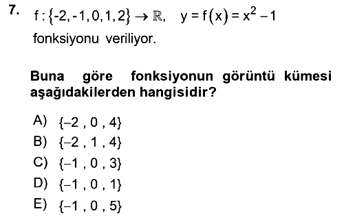 Matematik 1 2024-2025 Ara Sınav - 7. soru