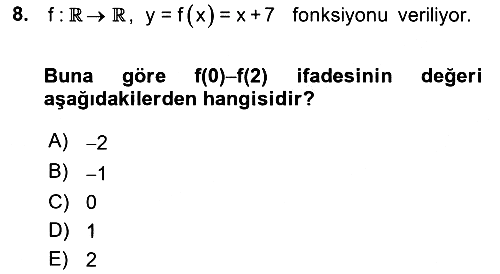 Matematik 1 2024-2025 Ara Sınav - 8. soru