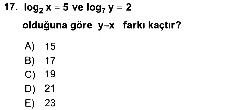 Matematik 1 2024-2025 Ara Sınav - 17. soru