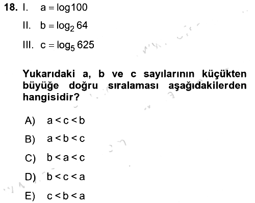 Matematik 1 2024-2025 Ara Sınav - 18. soru