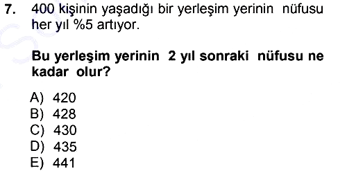 Matematik 1 2012-2013 Dönem Sonu Sınavı - 7. soru