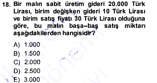 Matematik 1 2013-2014 Dönem Sonu Sınavı - 18. soru