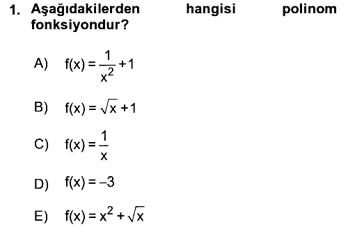Matematik 1 2015-2016 Dönem Sonu Sınavı - 1. soru