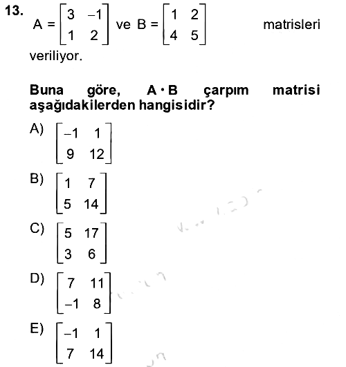 Matematik 1 2013-2014 Tek Ders Sınavı - 13. soru